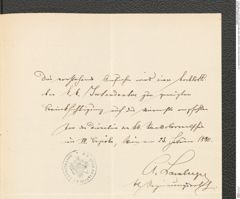 k.k. naturhistorisches Hofmuseum, Intendanzakten 1885-1896 (Hauer), Aktenzahl Z.79/1888, Seite 3